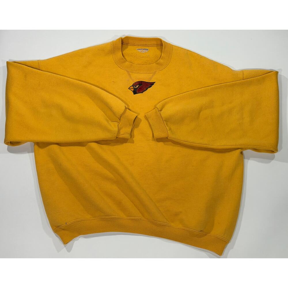 Vintage Arizona Cardinals‎ Sweatshirt Men's Large Yellow Crew Neck Cotton NFL